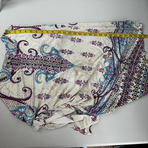 Jess Jane Tunic Top Womens XL Asymmetric Hem Paisley Boho Made in USA Smooth - Picture 11 of 12